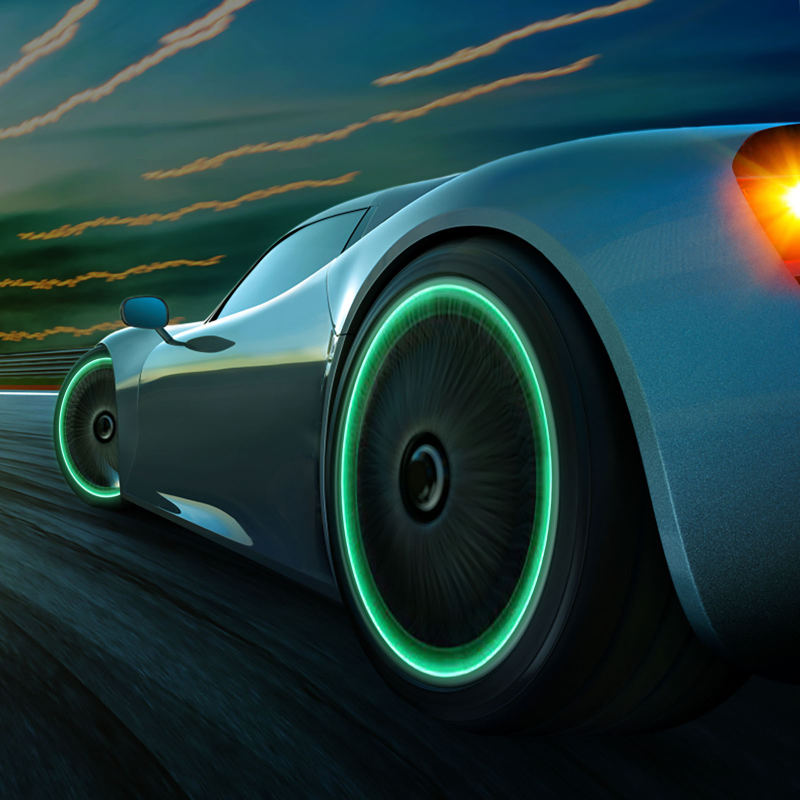 GlowDrive: Luminous Tire Valve Caps - Enhance Your Car's Nighttime Presence
